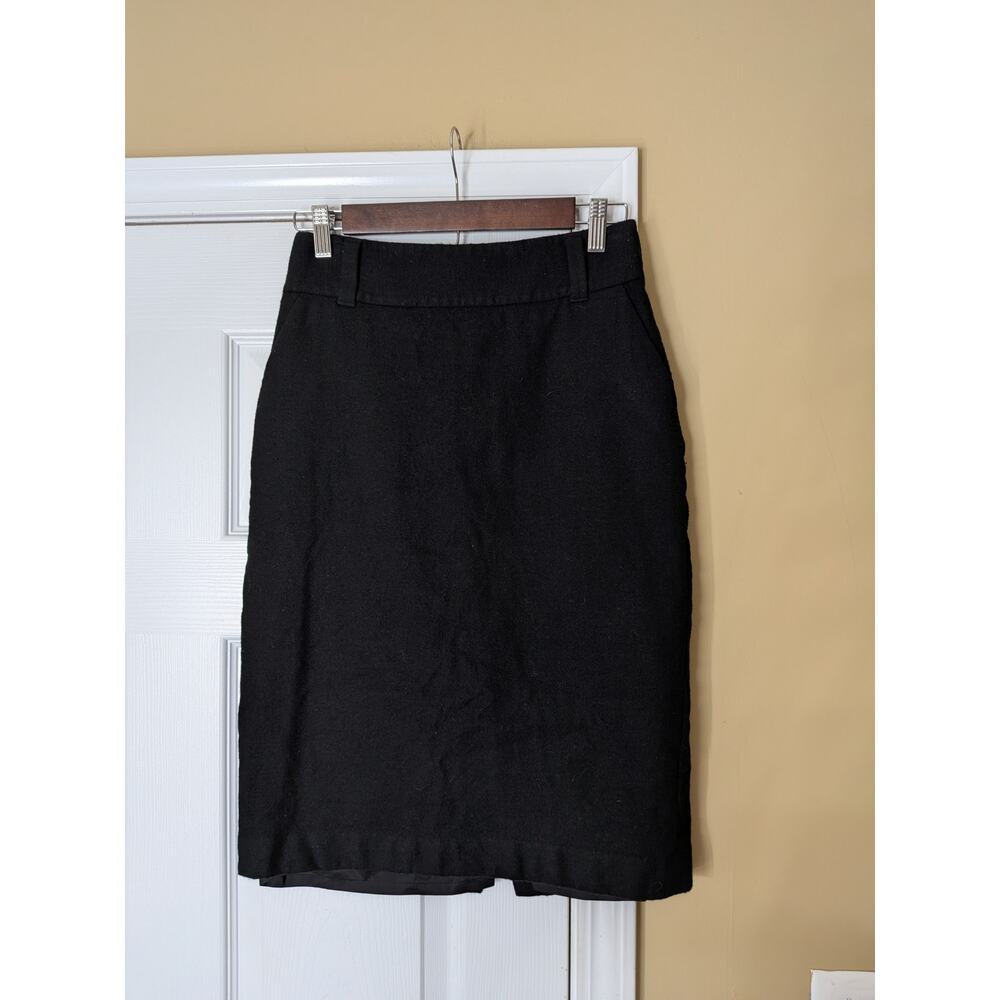 Banana Republic Wool Pencil Skirt Size 4 Black Old Money Academia Minimalist